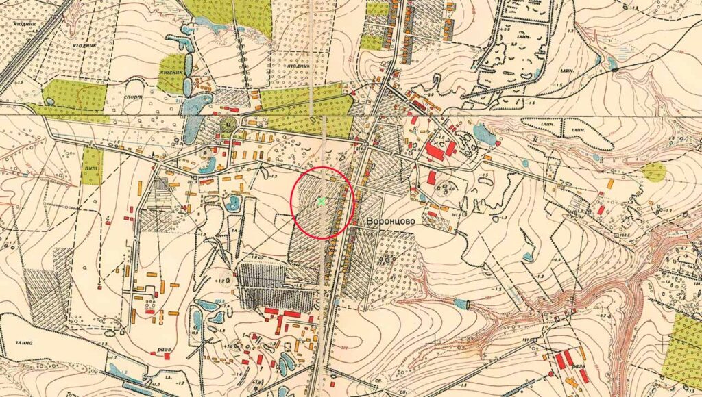 Село Воронцово на карте Москвы 1964 года
